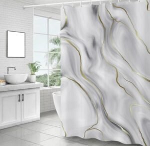 LuxuryWave Textured Bath Curtain
